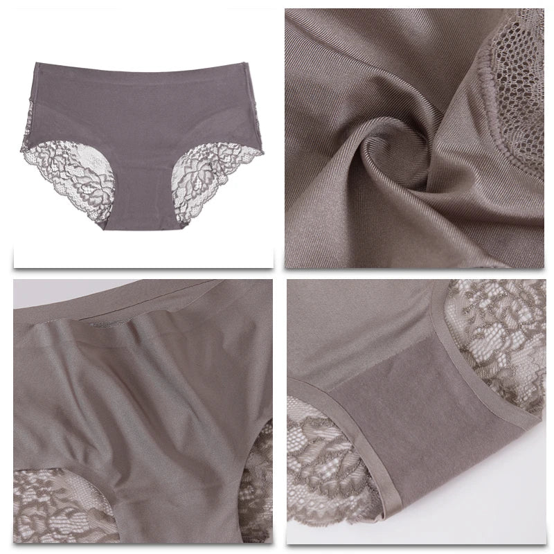 WarmSteps Mutandine da donna sexy in pizzo Intimo senza cuciture per donna Plus Taglia grande XXXXL Lingerie Slip in cotone a vita bassa