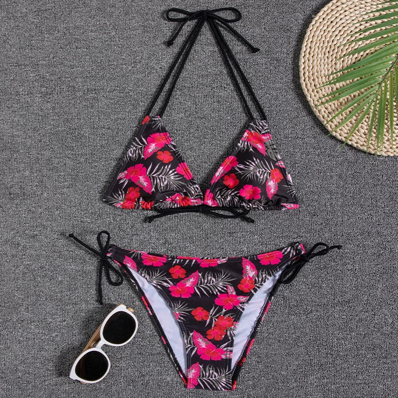 Bikini Women Swimsuit 2023 New Swimwear Sexy Lace Up Bikinis Set Backless Bathing Suit For Female Biquini Summer Two Piece Suits