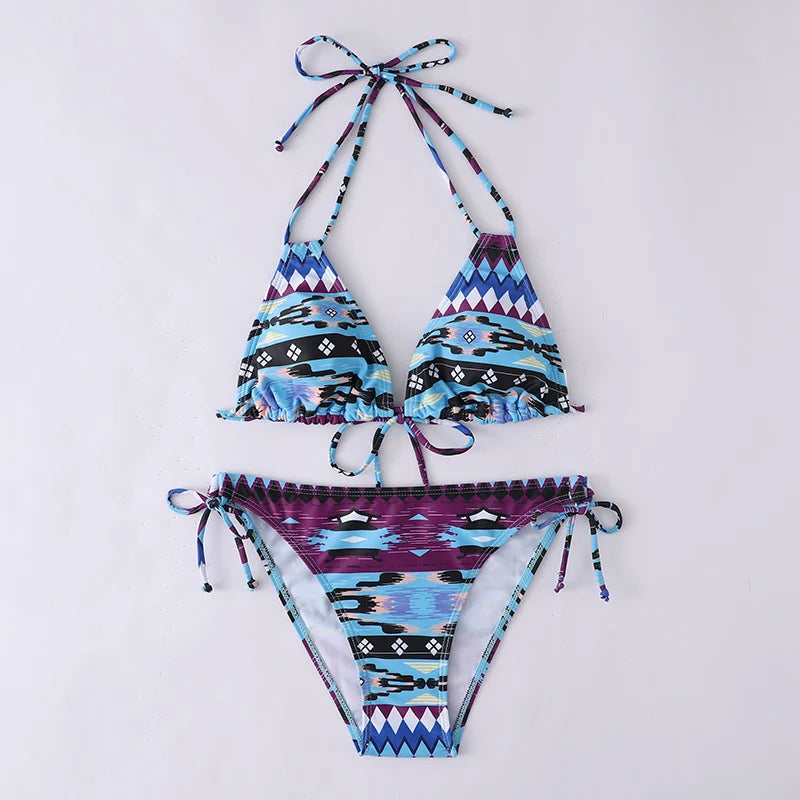 Bikini Women Swimsuit 2023 New Swimwear Sexy Lace Up Bikinis Set Backless Bathing Suit For Female Biquini Summer Two Piece Suits