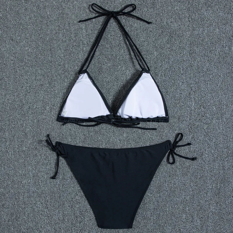 Bikini Women Swimsuit 2023 New Swimwear Sexy Lace Up Bikinis Set Backless Bathing Suit For Female Biquini Summer Two Piece Suits