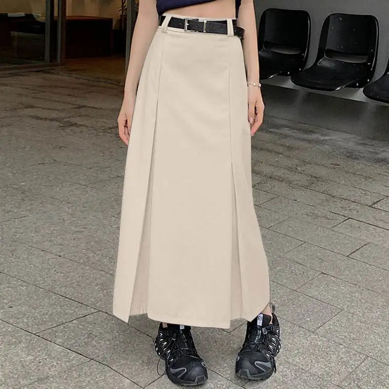 ZANZEA Women Elegant Long Skirt Korean Fashion High Waist Jupes Casual Pleated Maxi Skirts 2023 Autumn Solid Hip Wrap Faldas