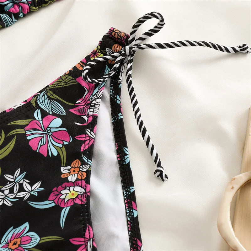 Bikini Women Swimsuit 2023 New Swimwear Sexy Lace Up Bikinis Set Backless Bathing Suit For Female Biquini Summer Two Piece Suits