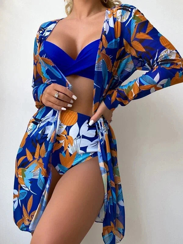 2024 Summer New Bikini Beach Skirt Beach Cover Up Swimsuit Women Ruffle Biquini Bathing Suit Beach Wear Swim Suit
