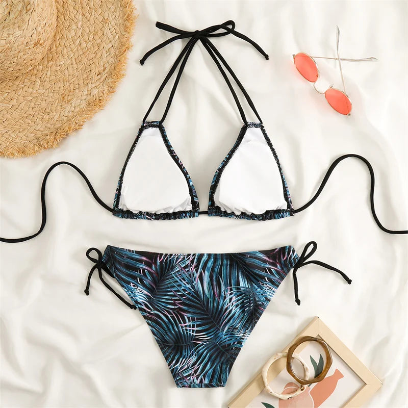 Bikini Women Swimsuit 2023 New Swimwear Sexy Lace Up Bikinis Set Backless Bathing Suit For Female Biquini Summer Two Piece Suits