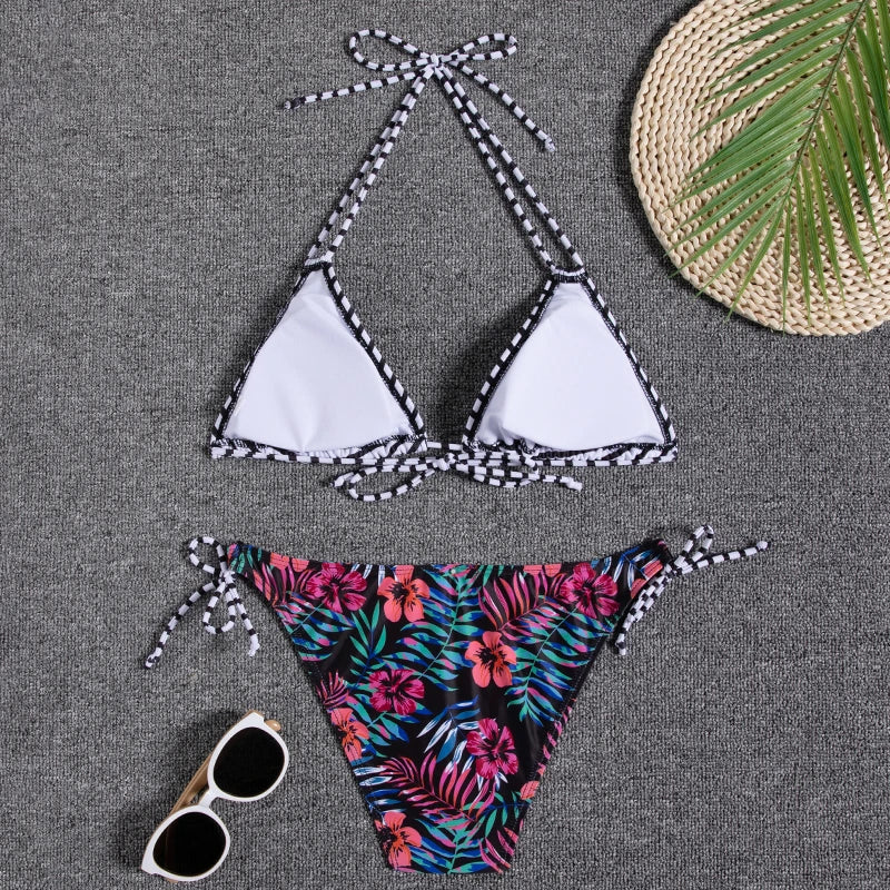 Bikini Women Swimsuit 2023 New Swimwear Sexy Lace Up Bikinis Set Backless Bathing Suit For Female Biquini Summer Two Piece Suits