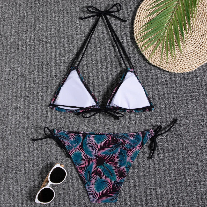 Bikini Women Swimsuit 2023 New Swimwear Sexy Lace Up Bikinis Set Backless Bathing Suit For Female Biquini Summer Two Piece Suits