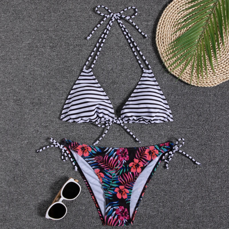 Bikini Women Swimsuit 2023 New Swimwear Sexy Lace Up Bikinis Set Backless Bathing Suit For Female Biquini Summer Two Piece Suits