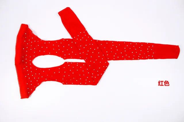 Women Tights Diamond Fishnet Tights Mesh Pantyhose Rhinestone Nylons Net Lady Stockings Open Crotch Tights Collant Hosiery