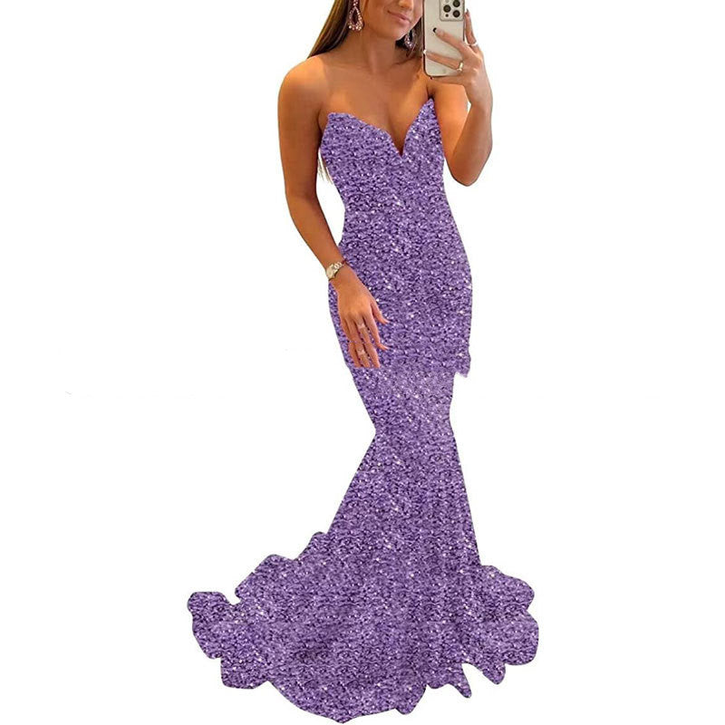 Sequin Evening Dresses For Women Formal Long Prom Party Gowns
