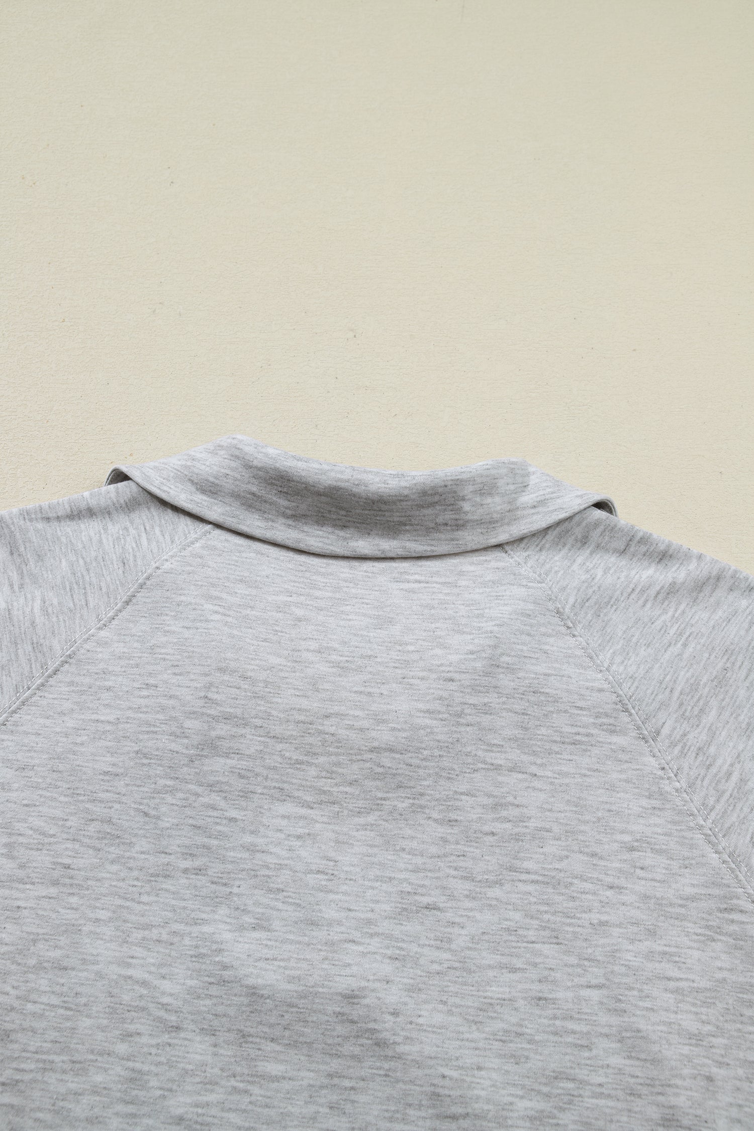 Light Grey Collared V Neck Tee Drawstring Elastic Waist Shorts 2pcs Outfit