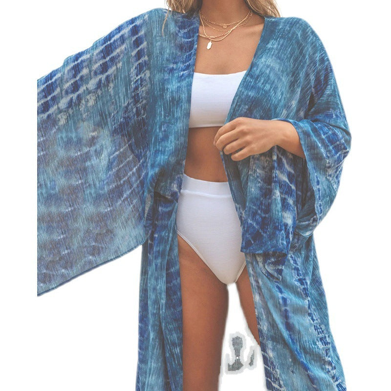 Women's Printed Sunscreen Beach Vacation Bikini Dress