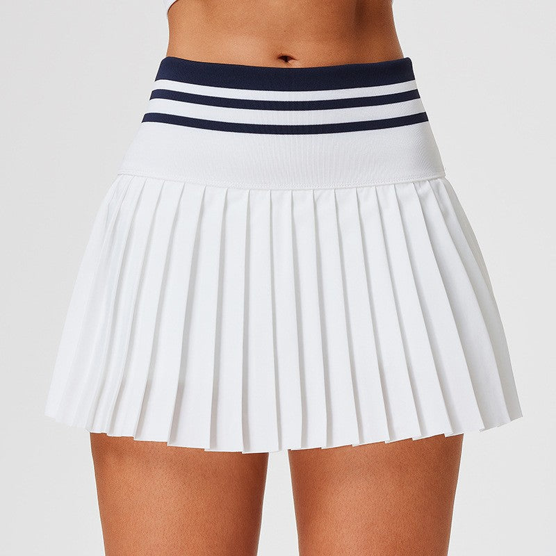 High-waisted Quick-drying Pleated Skirt For Sports No-show Tennisbadminton Skirt