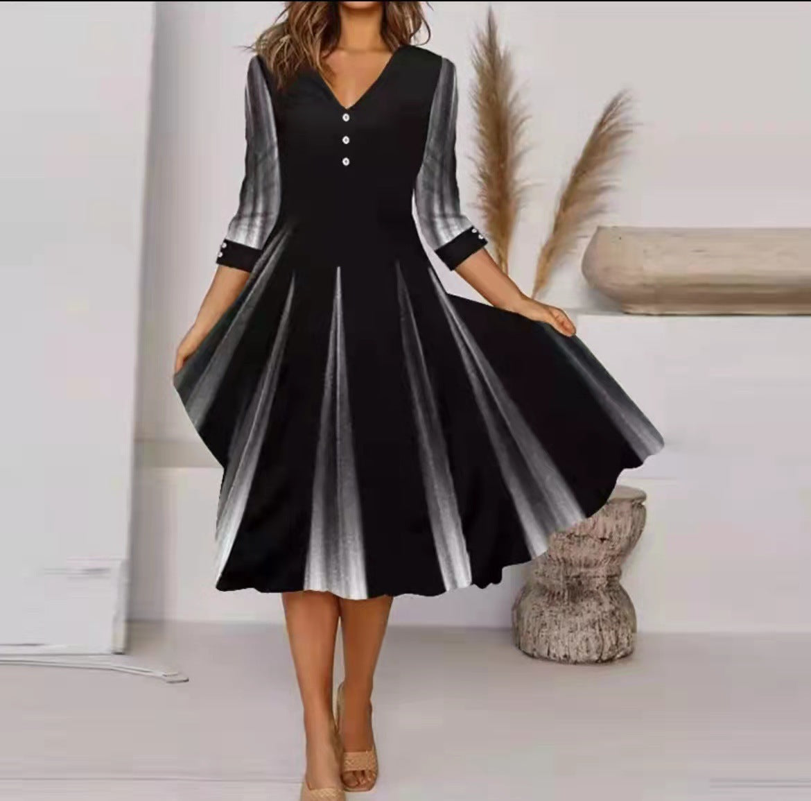 Single Printed Black Quick Drying Skirt