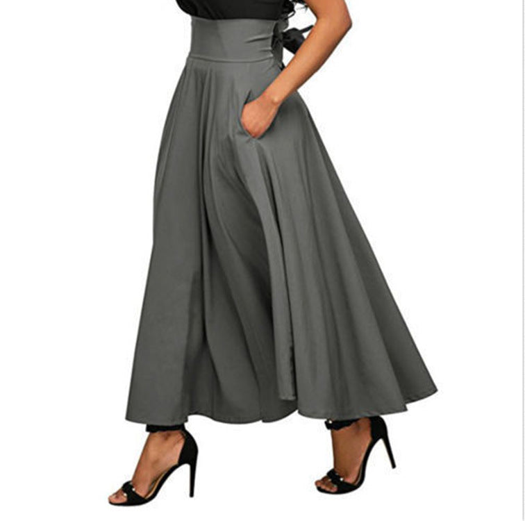 Multi-Color Big Hem Skirt Versatile
