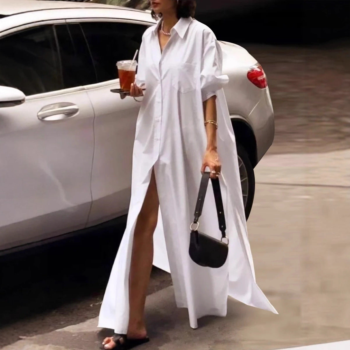 Casual Long-sleeve Shirt Dress