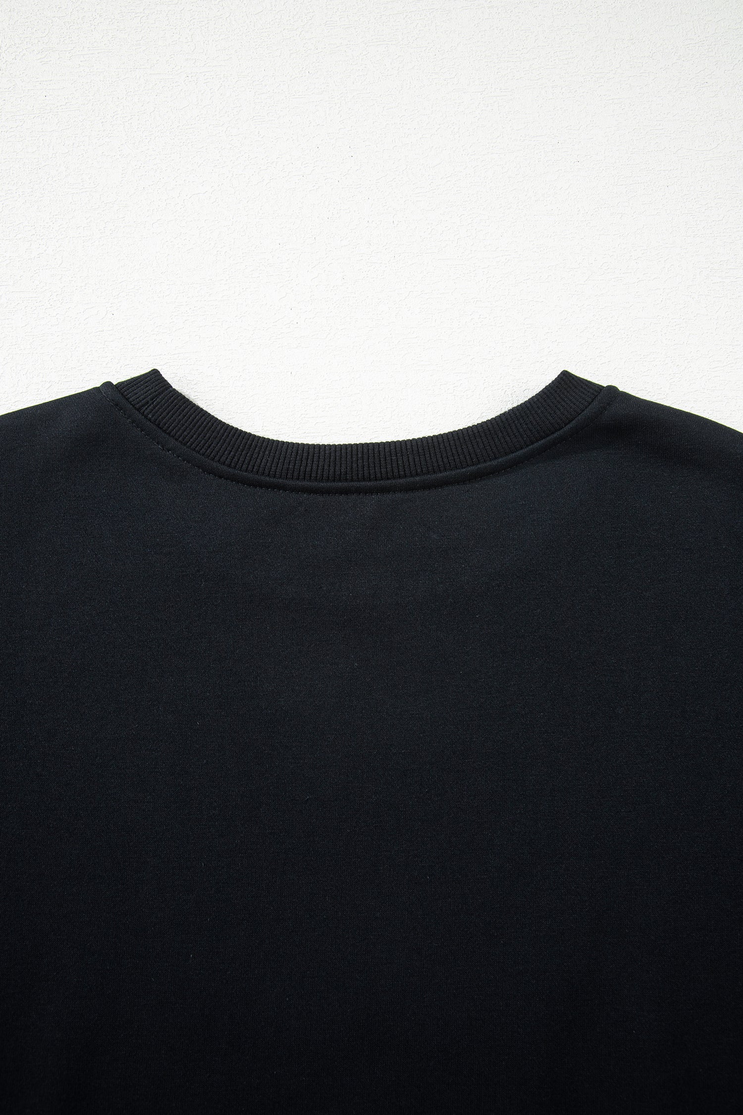 Black Contrast Leopard Trim Casual Sweatshirt Pant Set