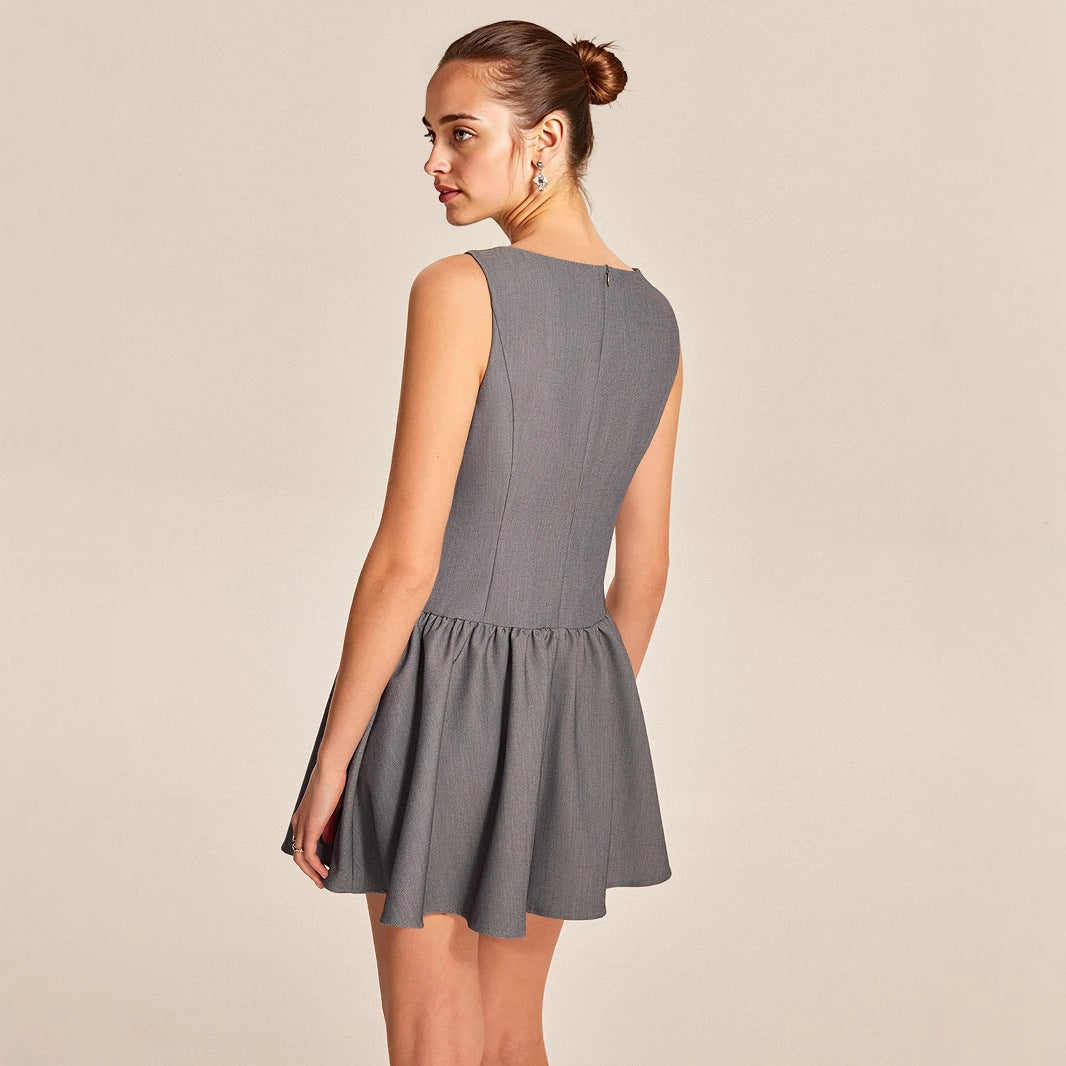 New Summer Womens Sleeveless Casual Button-Down Dress