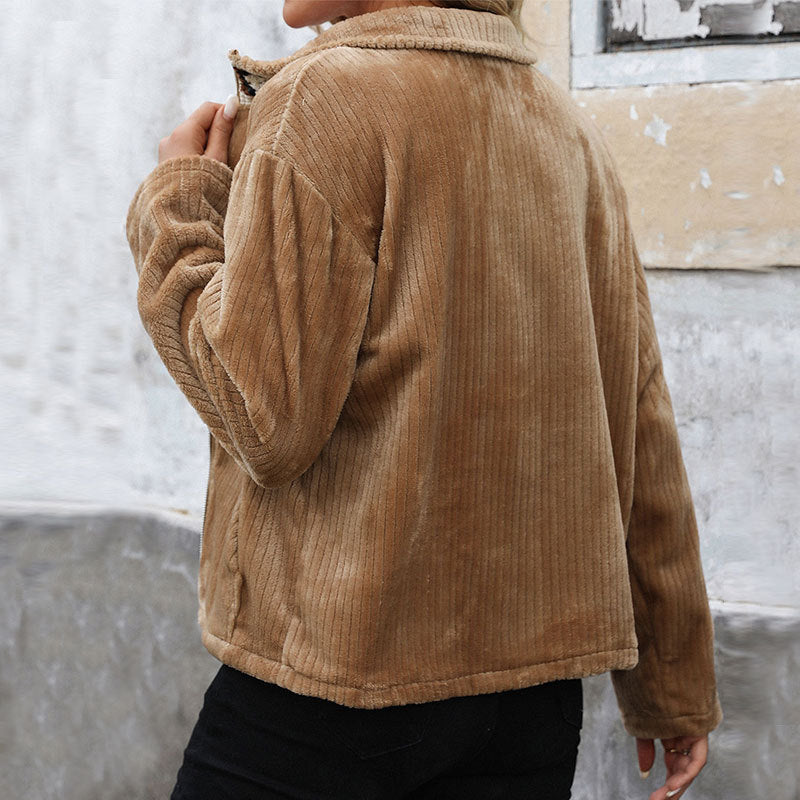 All-matching Ethnic Style Embroidered Stand Collar Warm Plush Coat