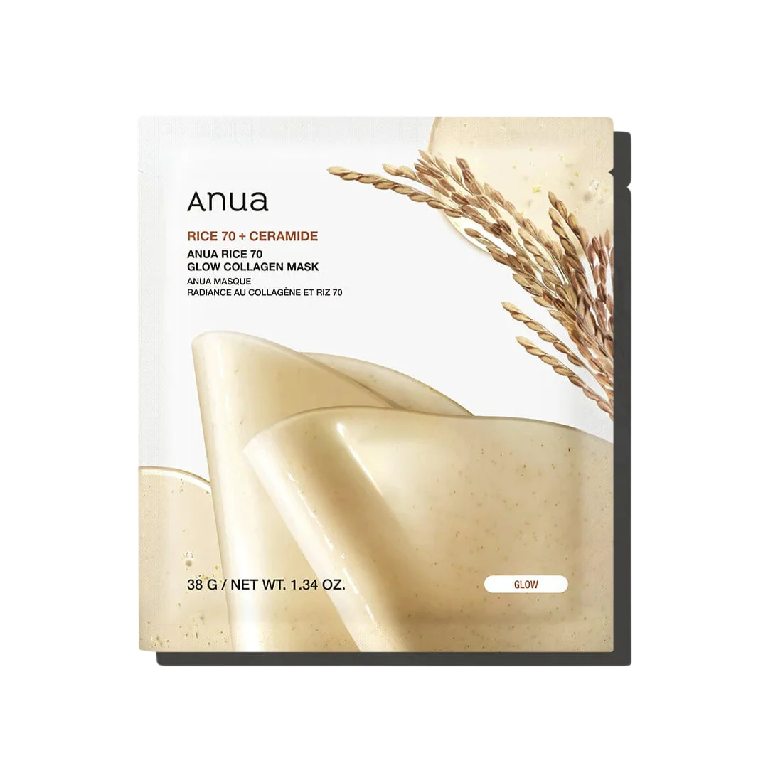 Anua, Rice 70 Glow, Sheet Mask, 28 pcs