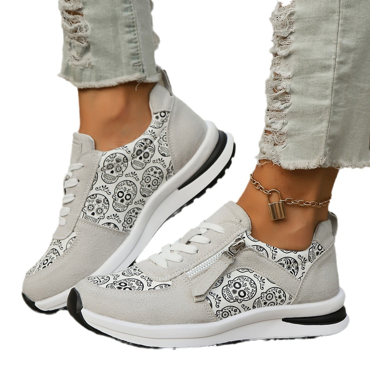 Zapatos de tacón de mujer de fondo plano de gran tamaño