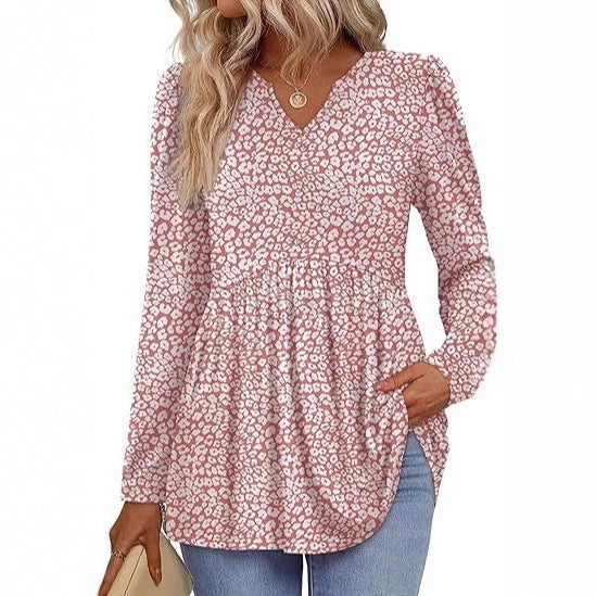 Womens Long-sleeve Autumn Blouse, Doll-style