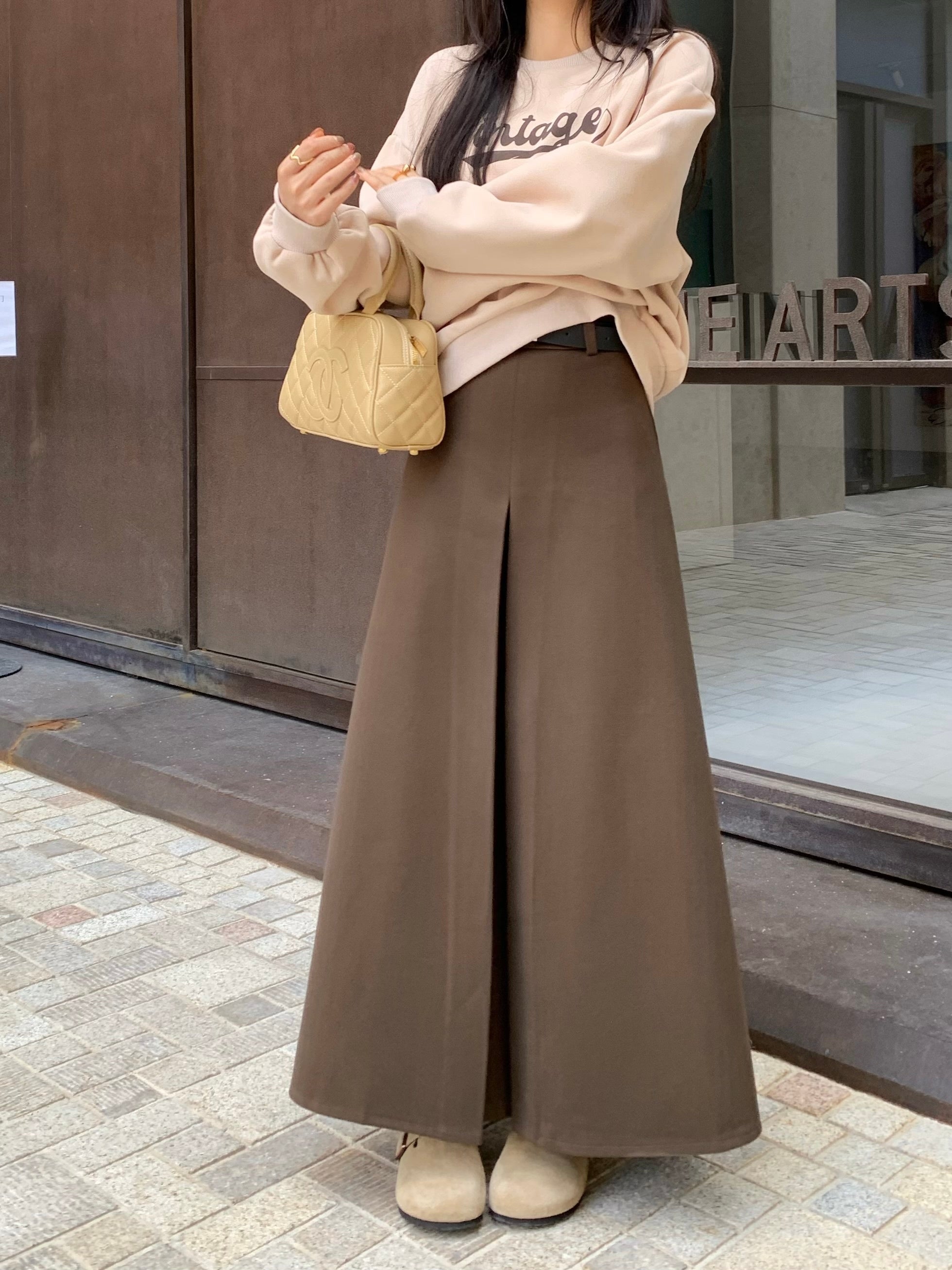 Thickened, Sanded Fabric Textured Skirt Autumn