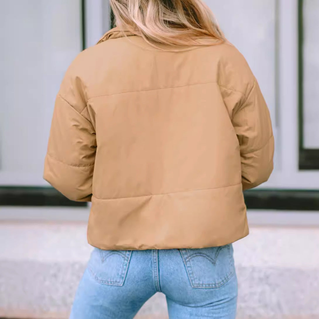 Lapel Warm Long Sleeves Coat For Women