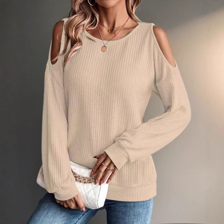 Autumn And Winter New Off-shoulder Casual Long-sleeve T-shirt Women's Casual Wear