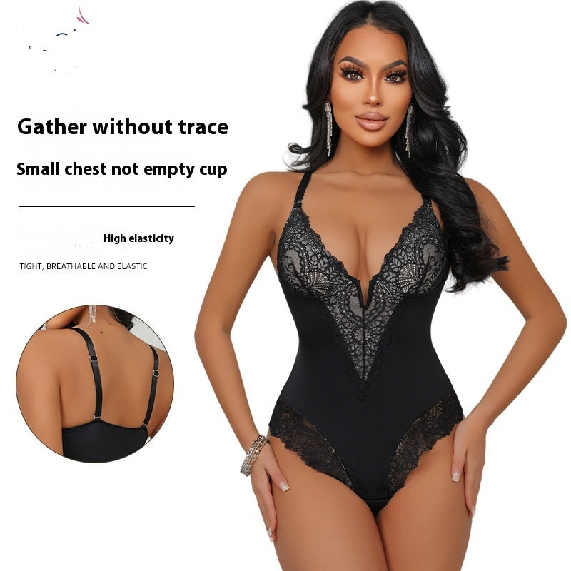 Women's Large Size Hip Lifting Corset Leotard