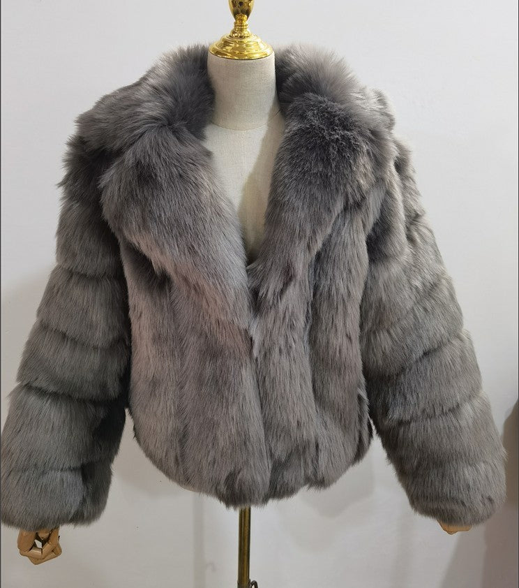 Coat Imitation Fox Fur Women's Clothing
