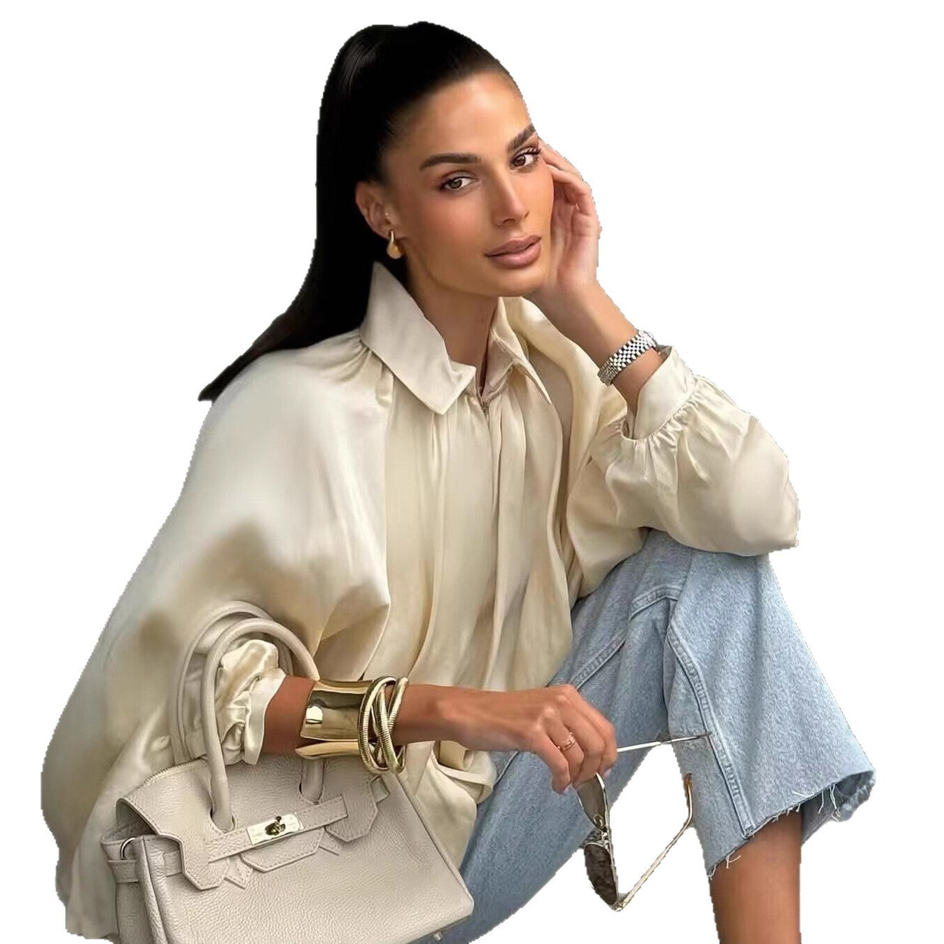 Spring New Style Fashionable Loose Batwing Sleeve Jacket