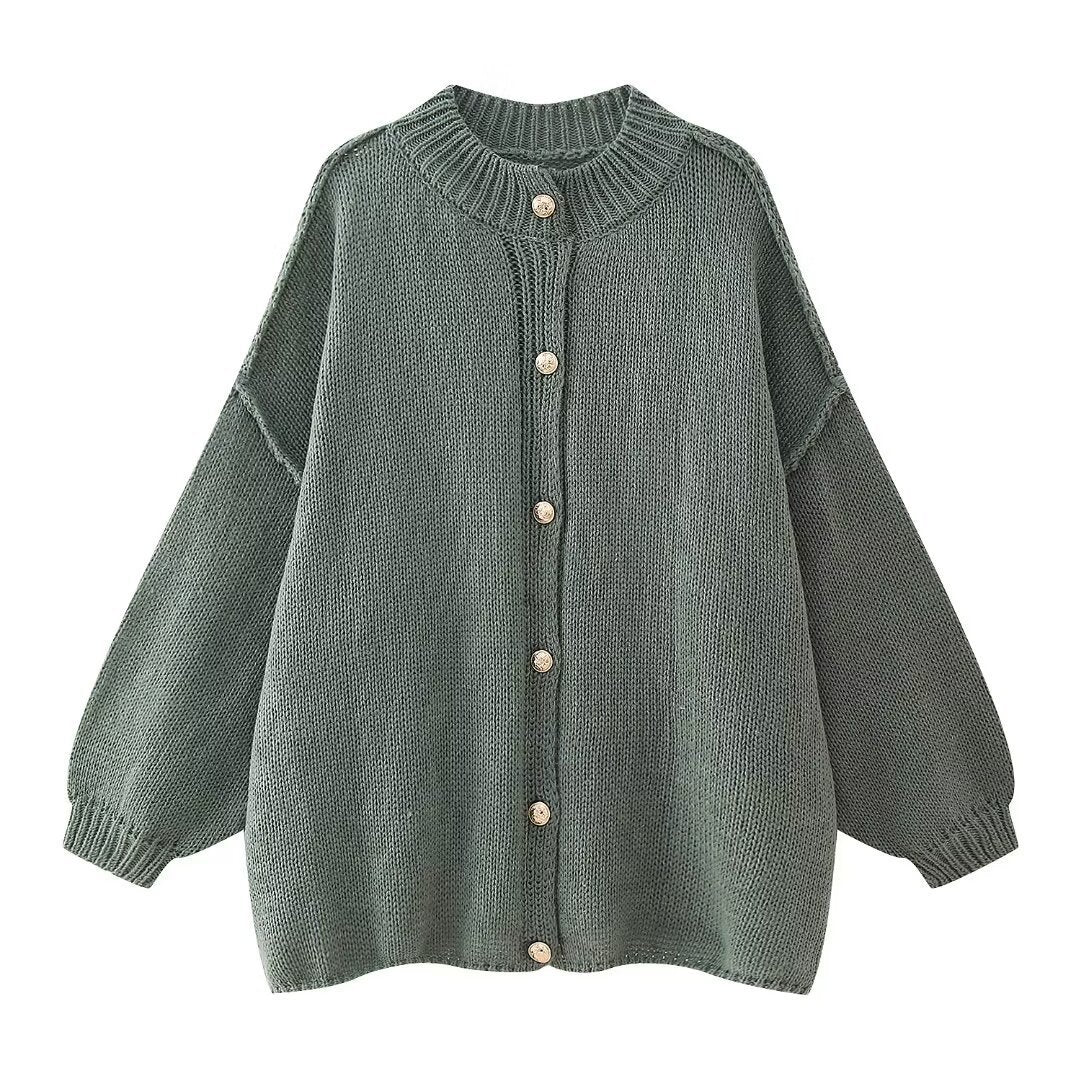 Fastener Decoration Batwing-sleeved Jacket Women's Clothing