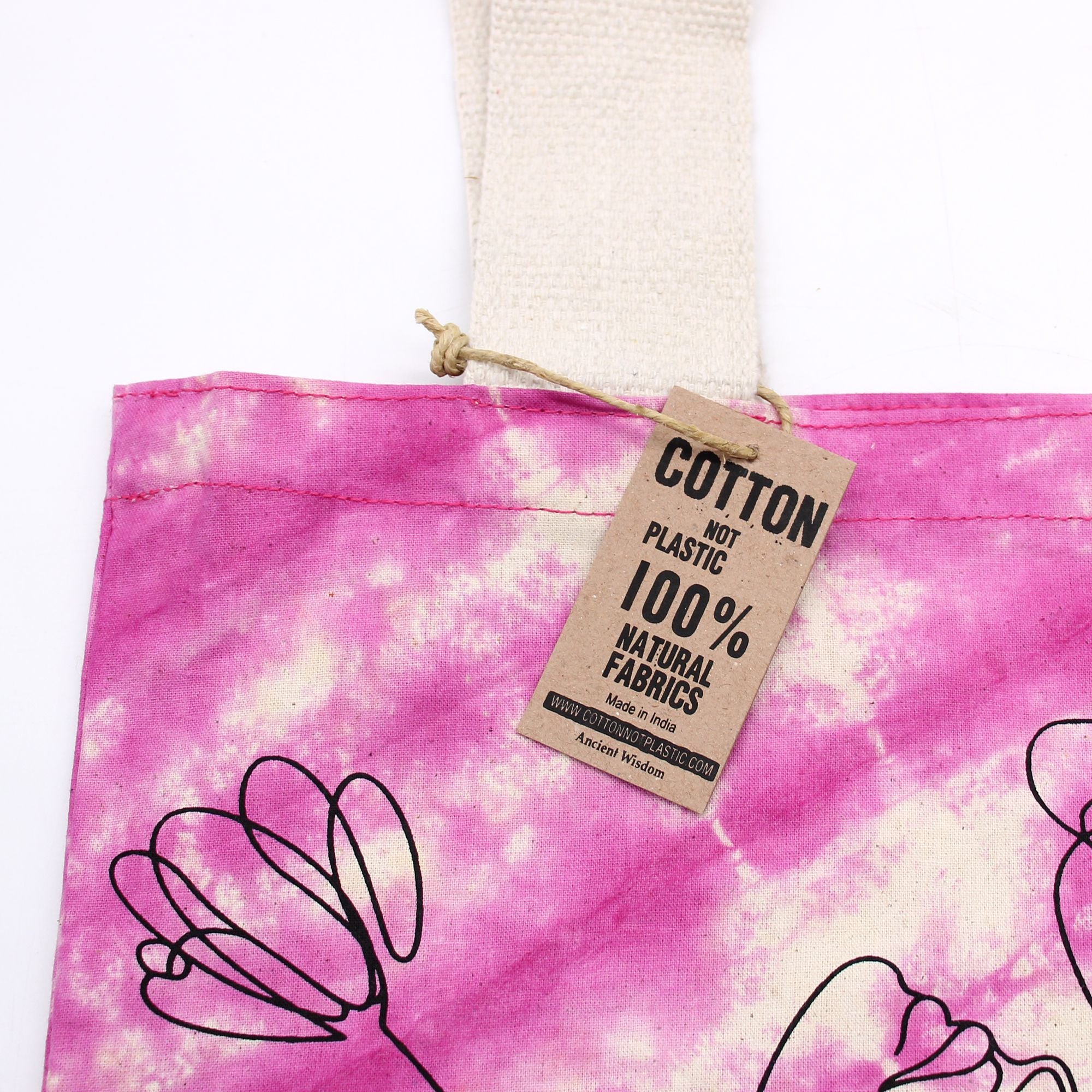 Tye-Dye Cotton Bag (6oz) - 38x42x12cm - Mandela - Magento - Black Handle
