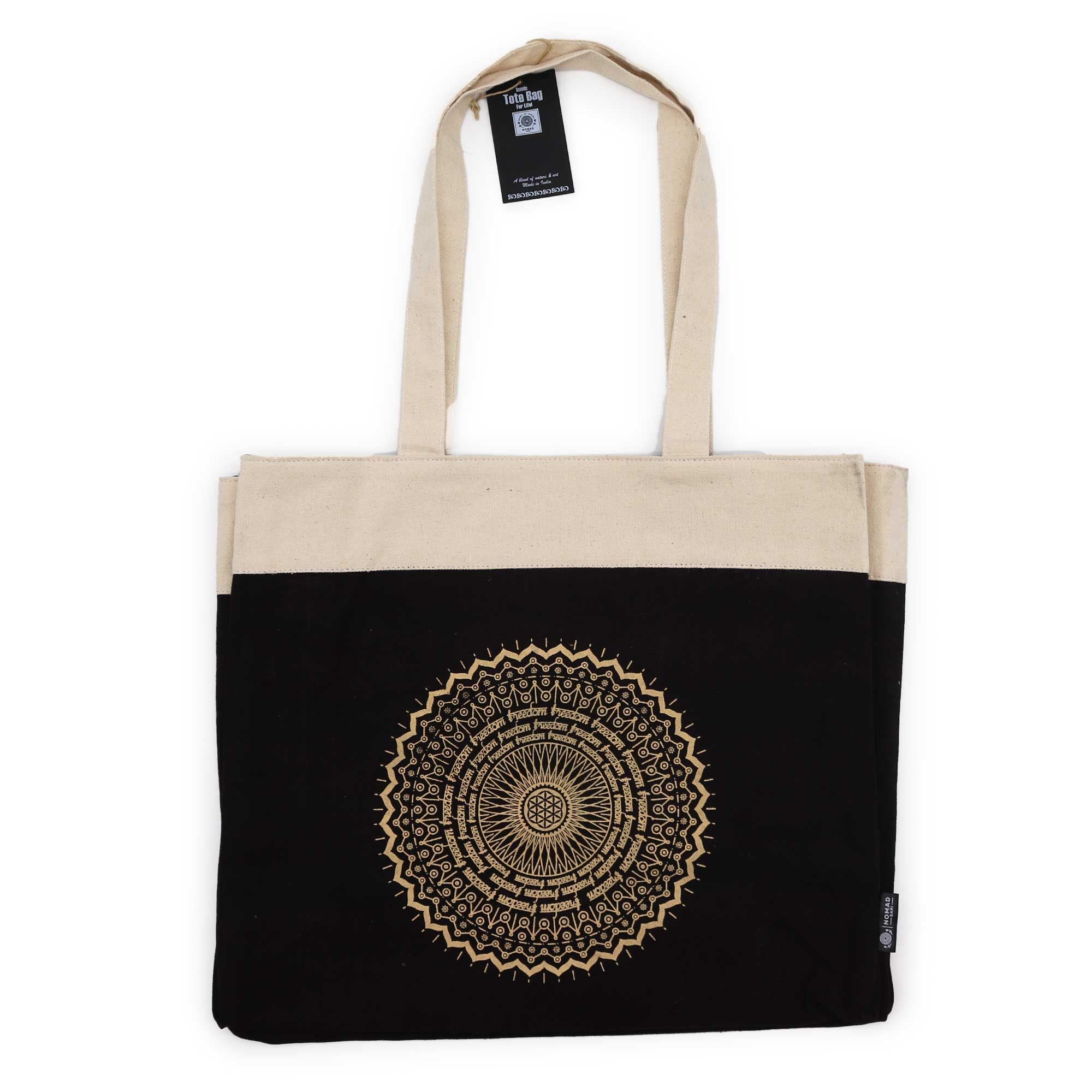 Oversized Stonewash Tote Bag 14oz - Freedom Mandala