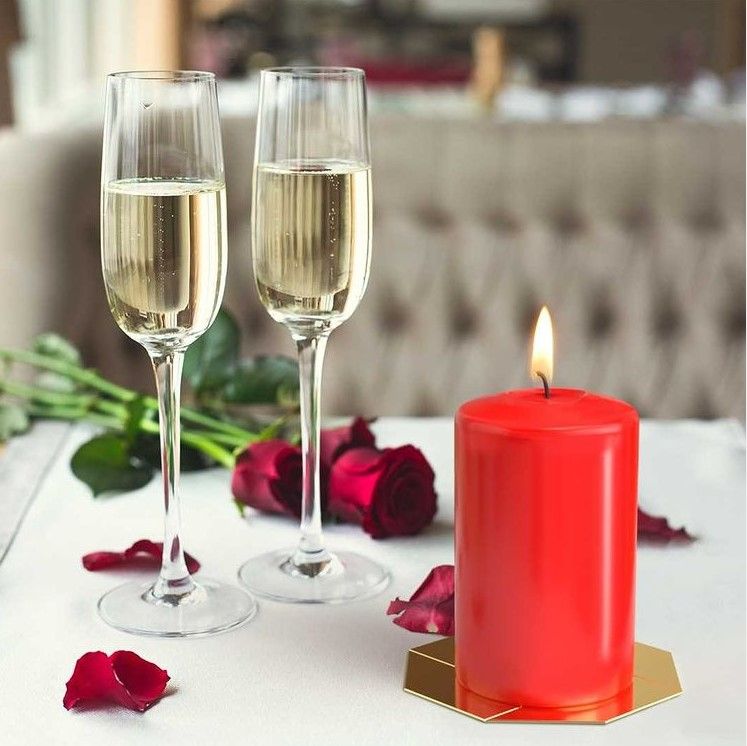 Set of 4 Pillar Candles 50mm (11/16/22/33H) - Red