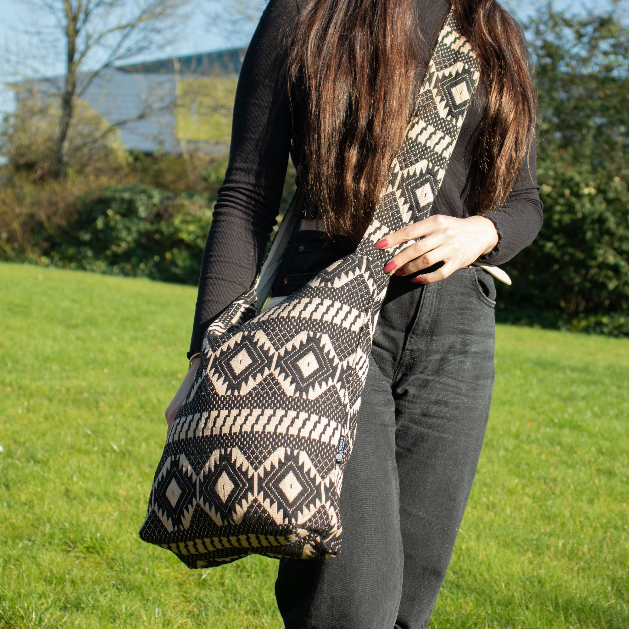 Nomad Sari Jacquard Natural Nomad Carryall Bags - Desert Loom