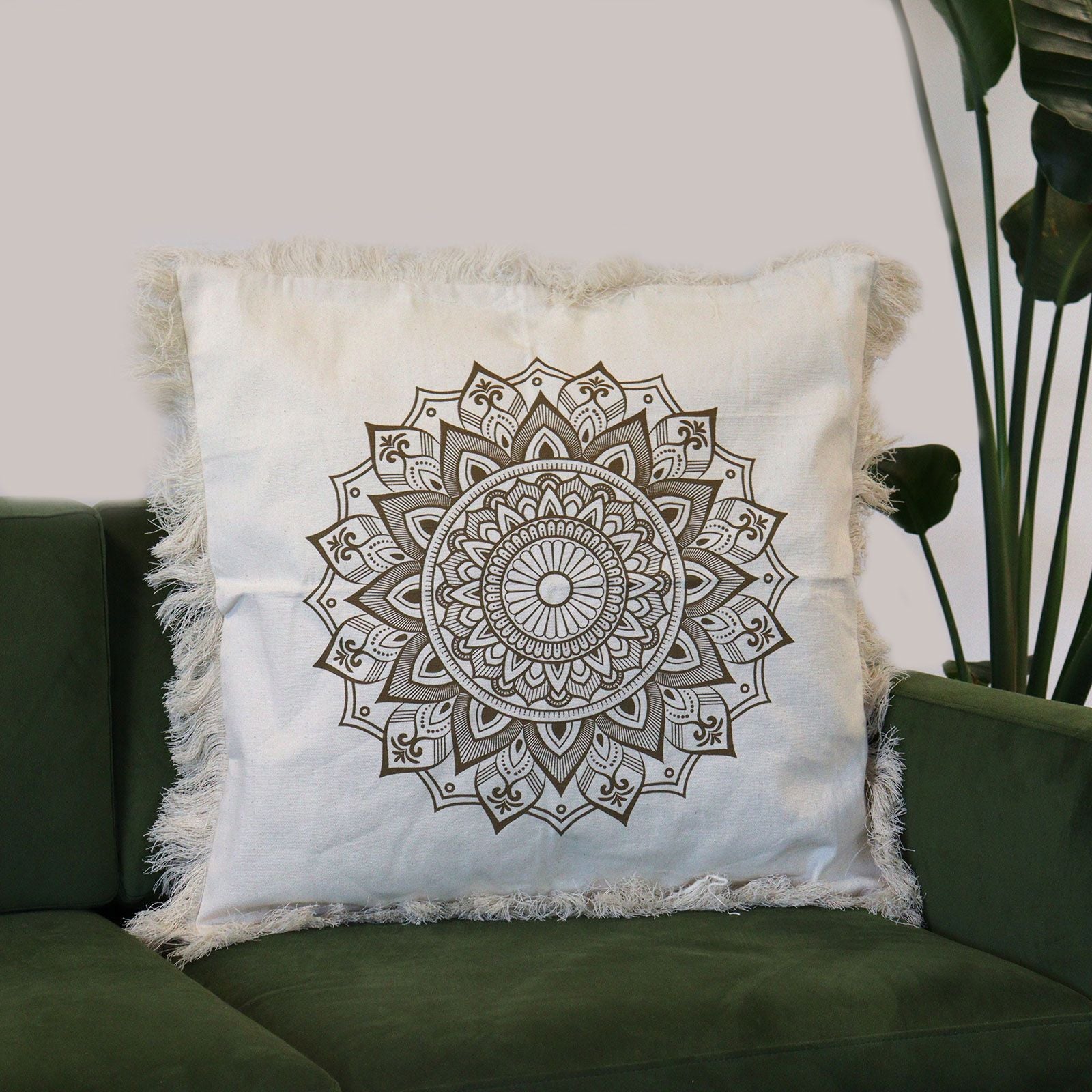 Lotus Mandala Cushion Cover - 60x60cm - bronze
