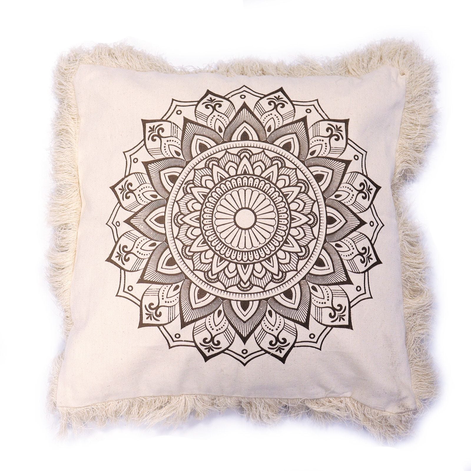 Lotus Mandala Cushion Cover - 60x60cm - bronze
