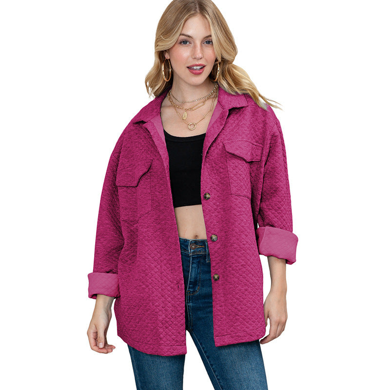 Retro Loose Slim Fit Plaid Long-sleeved Coat For Women