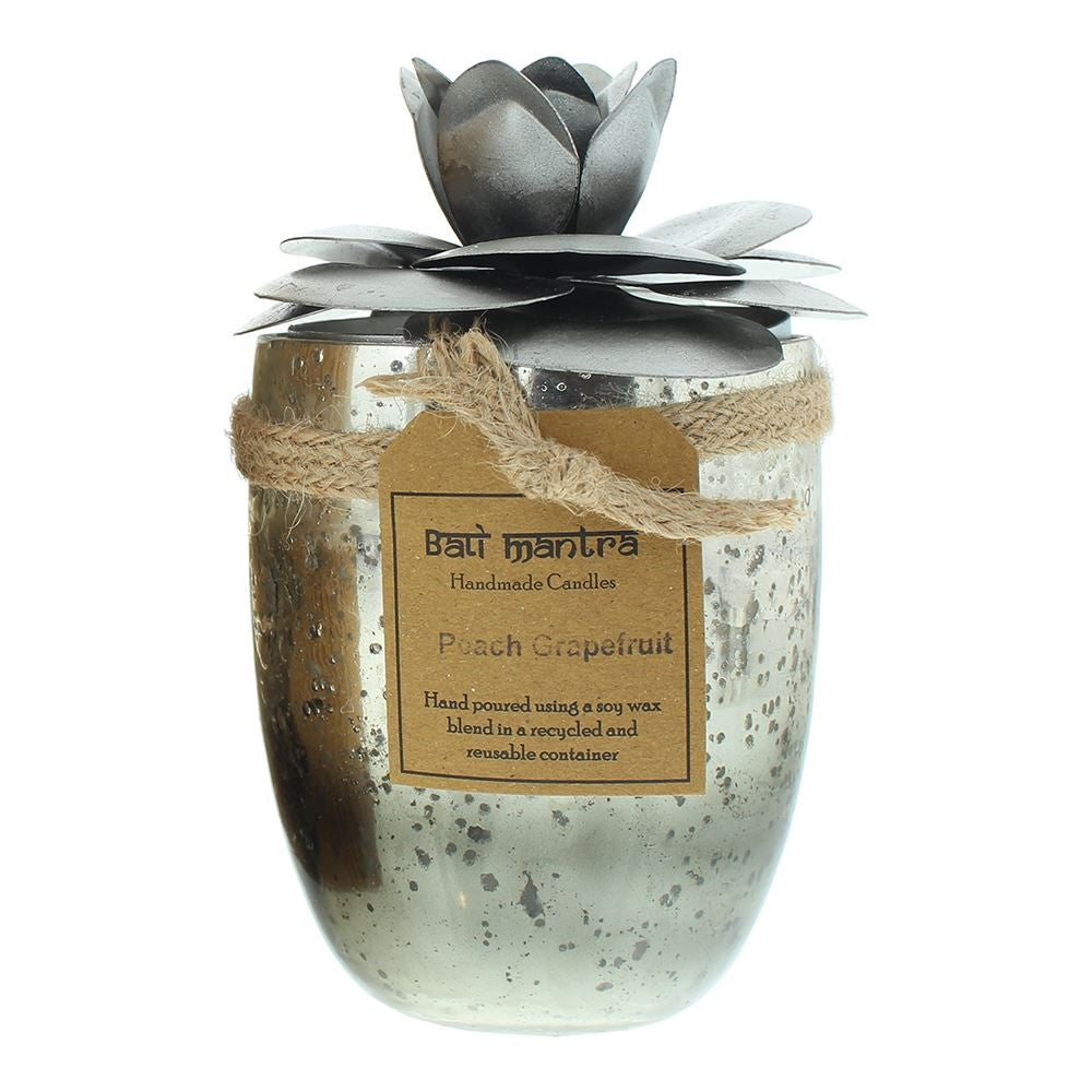 Bali Mantra, Camellia Glass Silver Peach Grapefruit, Scented Candle, 500 g