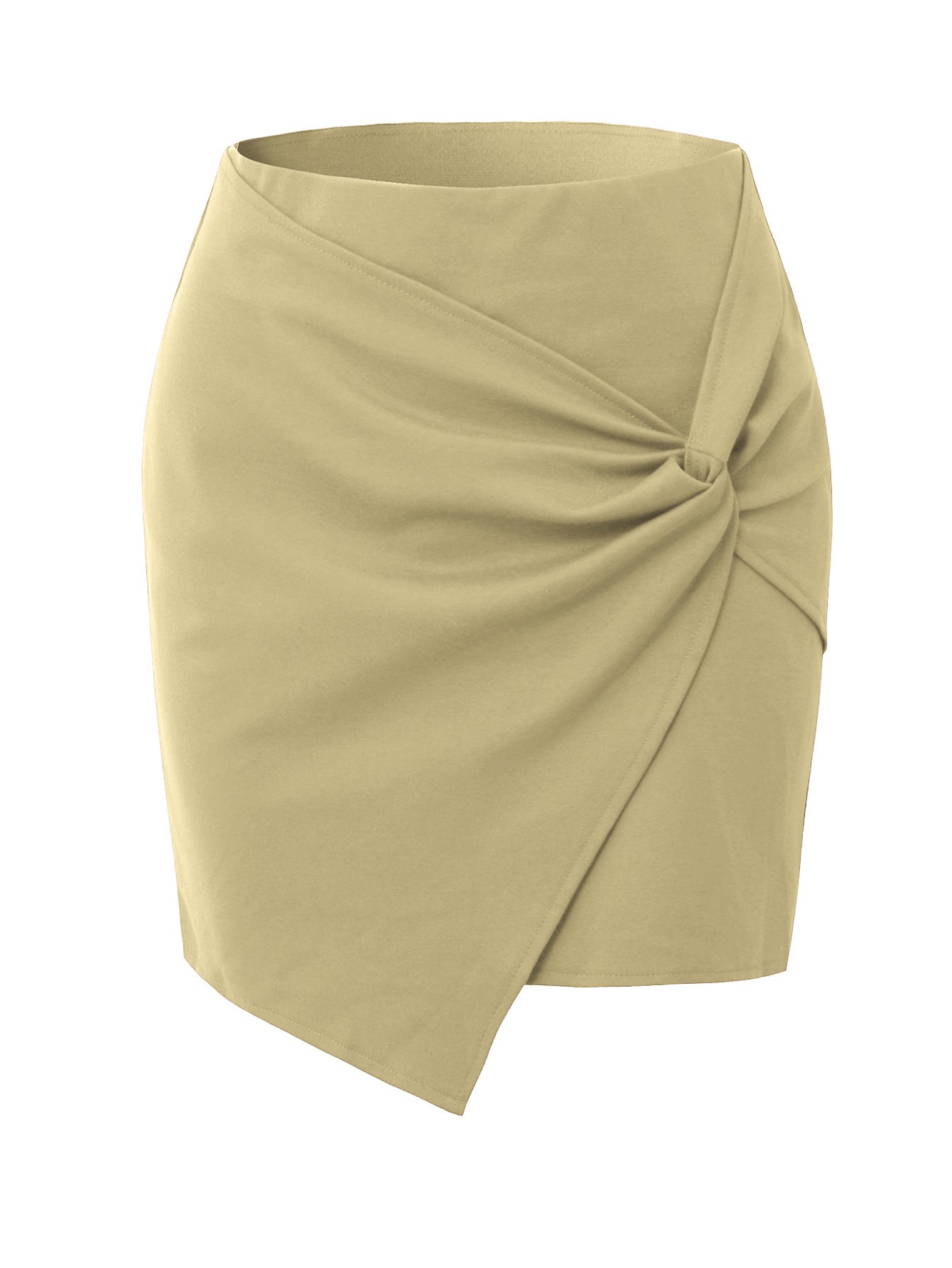 Irregularly Pleated Skirt American Style High Waist With Elastic Waistband