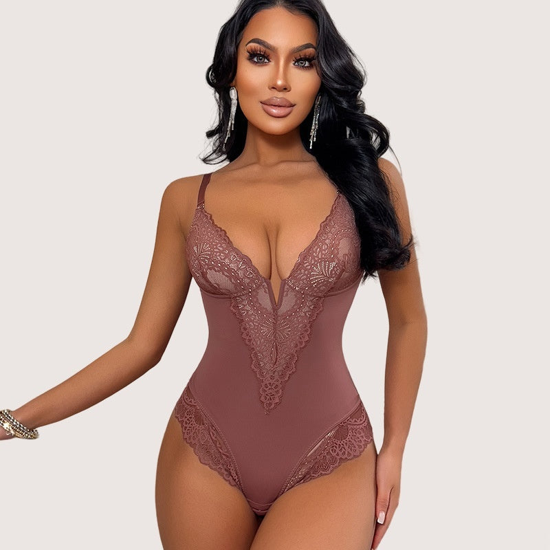 Women's Large Size Hip Lifting Corset Leotard