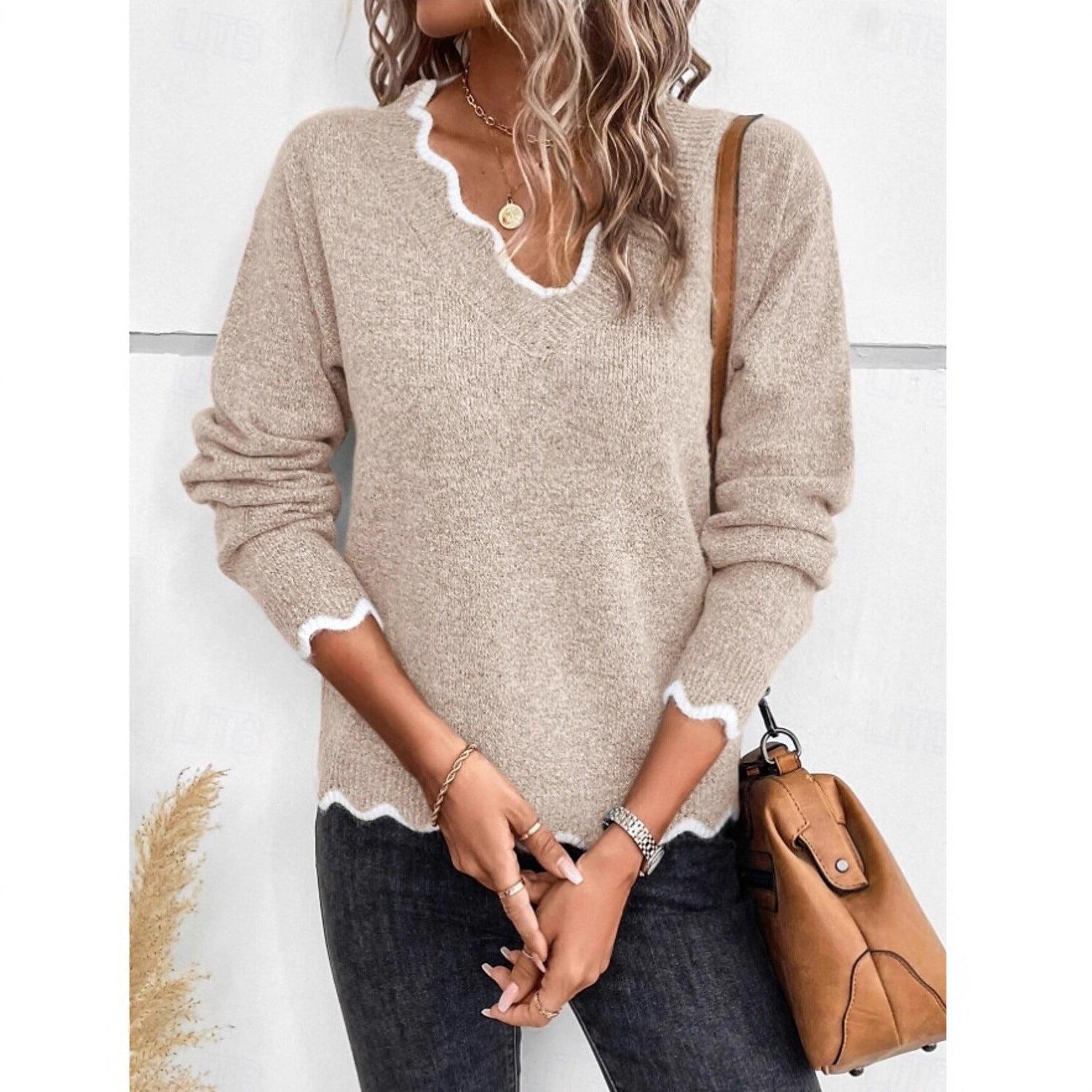 Women's Hollow-out Long Sleeve Pullover Loose Top Sweater