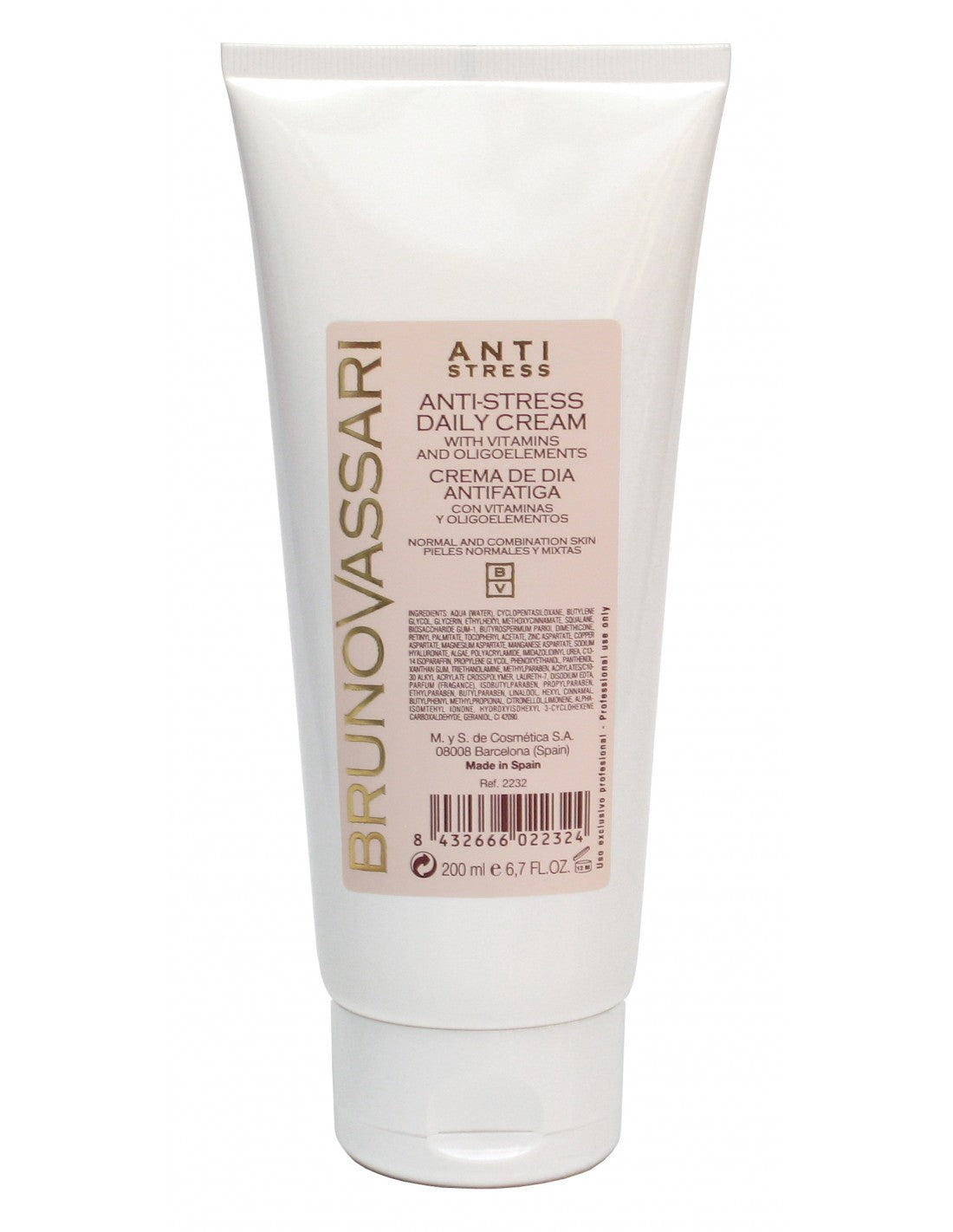 Bruno Vassari, Anti Stress, Vitamin E, Anti-Fatigue, Daily, Cream, For Face/Neck & Decolette, 200 ml