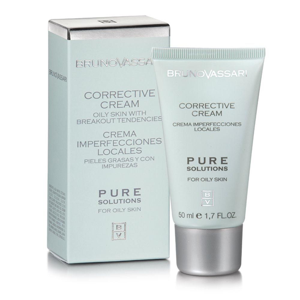 Bruno Vassari, Pure Solutions, Bio-sulf, For Regulation Of Excessive Sebum, Night, Local Treatment Cream, For Acne, For Face, 50 ml