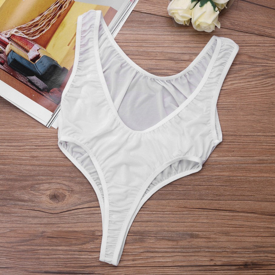Women's Mesh Tulle Bodysuit Thong Pajamas