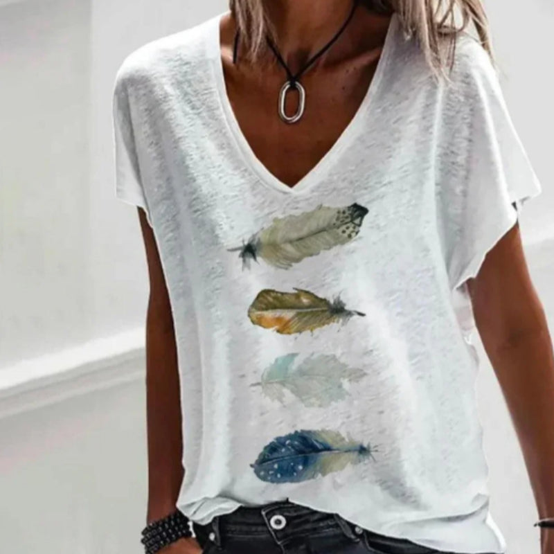 Women's Comfy Print Short Sleeve Top