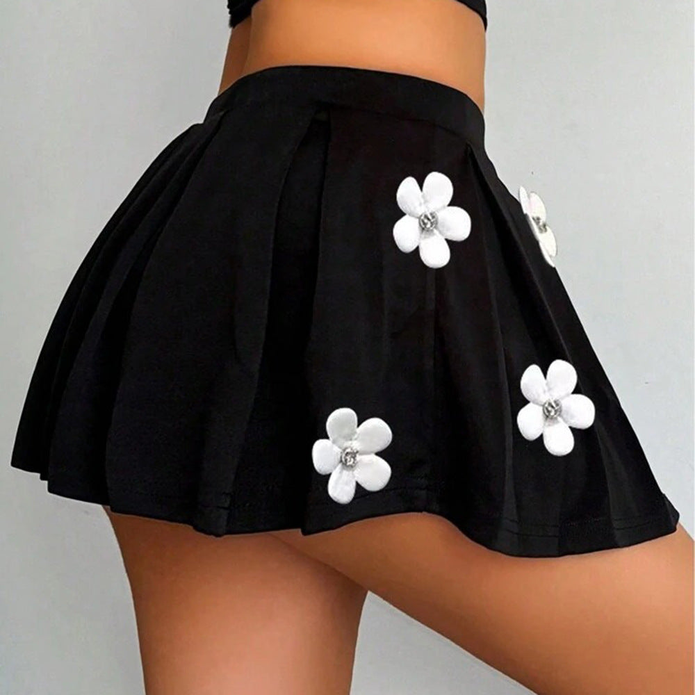 3D Flower Stretch Skirt Female Fashion European And American Style