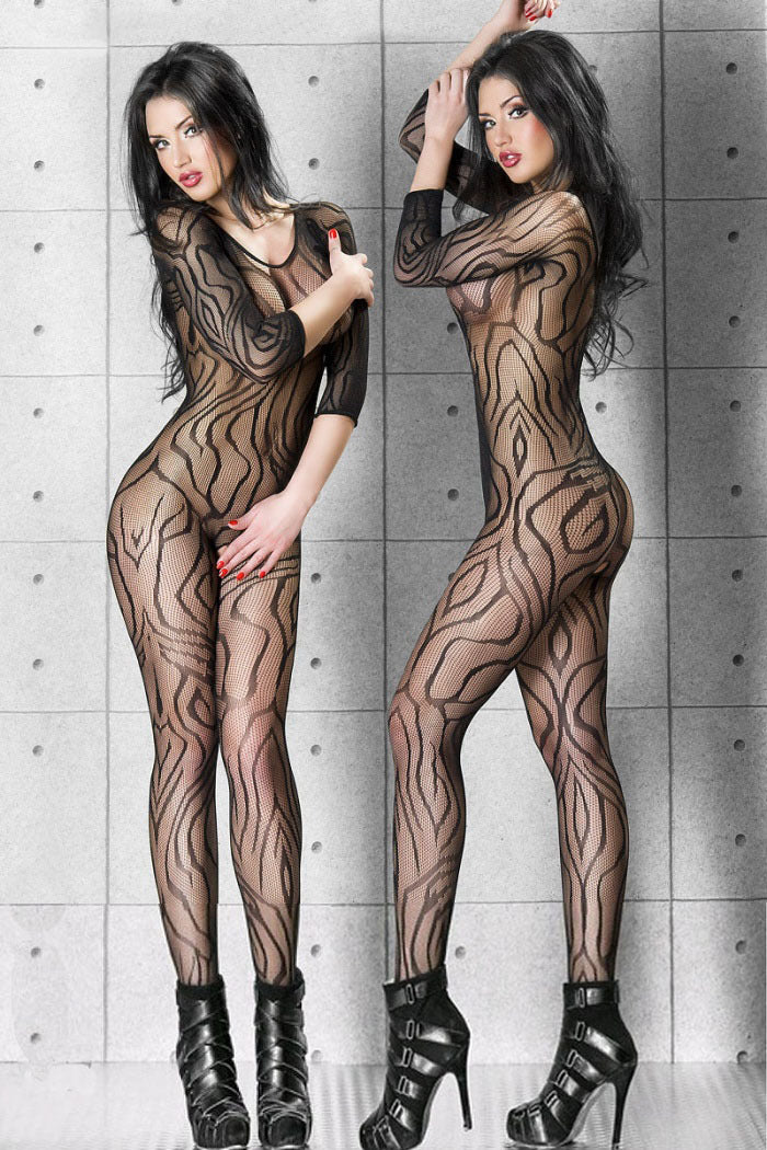 Beautiful Stockings, One-piece Tight Black Silk