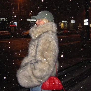 Women's Artificial Fur Fashion Baggy Coat